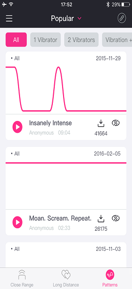 Interactive oscillating sex toy  smartphone oscilation dildo